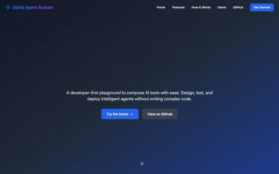 Alpha Agent Runner live site